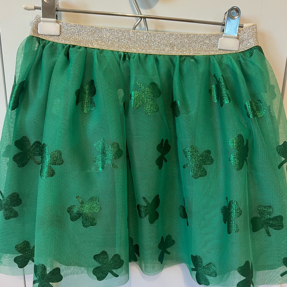 Green Shamrock Tulle Skirt size large 10/12